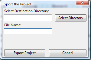 Export a Project window